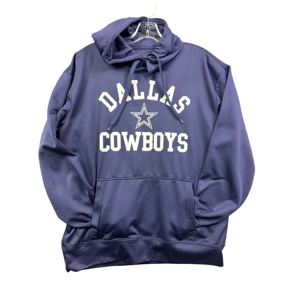Dallas Cowboys Navy Blue Hoodie Pullover Athletic Sweatshirt Men's Size L‎